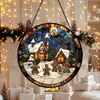 Hombre de jengibre navideño de una sola pieza transfronterizo Adorno colgante de vidrio de colores Decoración de ventana para las cuatro estaciones Atrapasoles para jardín