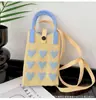 Dulce Lindo Tejido Mini Bolsa para Teléfono Diseño Nicho Coreano Bolso de Hombro Bolso de Mano Bolso Cruzado Bolso de Mujer