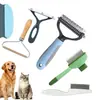 Peine para mascotas peine para pulgas de gato peine para pulgas de perro peine de plástico de dientes finos peine para mudar pelo peine de aguja de acero suministros para mascotas