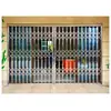 Puerta corredera plegable de acero inoxidable para balcón, estilo antiguo y nostálgico, puerta de hierro, puerta de oliva, puerta telescópica de aleación de aluminio, puerta de rejilla