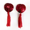 Acessórios de lingerie sexy de fim de temporada: Protetores de mama de silicone em formato de coração, lantejoulas em formato de coração com franjas, protetores de mamilo de renda sexy e gotas de sangue