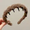 Diadema Ondulada Marrón para Mujer, Uso Diario, Antideslizante, con Dientes, para Lavarse la Cara, Accesorio para el Cabello