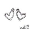 13x12mm 0.43g Color Plata Antigua Popular Material para Manualidades en Europa y América Colgante de Corazón Hueco