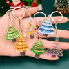 Llavero de árbol de Navidad, adorno acrílico, llavero de Navidad de dibujos animados, regalo de Navidad para estudiantes, regalo pequeño