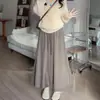 Calça Mochi Macia e Lisa de Primavera 2026 Novo Casual Versátil Cintura Alta Fluida Solta Estilo Preguiçoso Calça de Perna Larga para Baixinhas