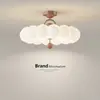 Luz de Techo Estilo Vintage Crema Espectro Completo Protección Ocular Creativa Cristal Acogedor Romántico Habitación de Princesa Infantil