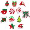 Desenho animado Natal Costurado à Mão Feltro Bonito Papai Noel Sino Decoração de Férias Emblema Patch Decoração de Árvore de Natal