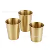 Copo de água em aço inoxidável 304 estilo coreano, copo de cerveja em aço inoxidável com borda enrolada de camada única, copo portátil, pode ser impresso com logotipo, copo de café