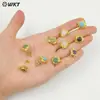 Ehp102 Sol Pequeño Girasol Piedras Preciosas de Colores Gancho para Pendientes Opcional Chapado en Oro de 18K Accesorios