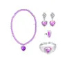 Acessórios Frozen Acessórios da Princesa Anna Anel Brincos Conjunto de Colar Pulseira Infantil Transfronteiriço
