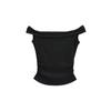 Camiseta de Estilo Francés Estilo Tierno con Hombros Descubiertos Manga Corta Cuello con Puño Nicho Chicas Hot Plisado Ajustado Súper Top Corto