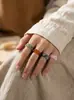 Anillo Ancho de Resina Cuadrado Geométrico Colorido para Mujer, Exagerado, Único, Moderno, Versátil