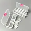 Caja de Almacenamiento Transparente de PP Desmontable de 10 Compartimentos para Joyería y Accesorios Pequeños, Caja para Strass de Uñas, Organizador de Escritorio y Caja de Almacenamiento