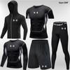 Terno esportivo transfronteiriço masculino, meia-calça de secagem rápida para fitness, equipamento de corrida de seda gelada, roupa de corrida matinal, basquete, pista e campo, treino