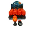 Portavelas de Calabaza Brillante de Halloween Transfronterizo, Linterna de Calabaza con Base Vintage, Adorno de Decoración de Halloween, Suministro Directo del Fabricante