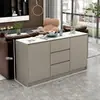 Gabinete Moderno Minimalista para Respaldo de Sofá, Gabinete de Almacenamiento Divisor para Sala de Estar, Aparador de Pizarra de Lujo Ligero, Gabinete de Té de Pared para el Hogar