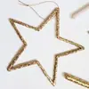 Diseño Propio Swanlace Lentejuela Grande Champagne Copo de Nieve Bastón Estrella de Cinco Puntas Árbol de Navidad Estrella Colgante Colgante