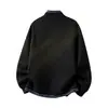 Nuevo cárdigan sudadera a rayas de bloques de color otoño para hombre y mujer, con un cuello alto único y diseño de patchwork, holgado y moderno