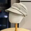 2026 Nueva Gorra Plana Octagonal de Ala Suave Estilo Retro para Mujer Otoño Invierno Adelgazante Facial con Atmósfera Gorra de Periodista Sombrero Plegado Literario