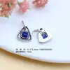 Colgante Pequeño de Gota Corazón de Lapislázuli Rojo del Sur Natural Incrustado en Plata S925 Colgante Accesorios de Joyería Hechos a Mano Retro DIY