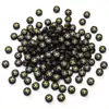 4x Contas de Letras Acrílicas 7mm Preto Dourado Contas Redondas Planas Feitas à Mão Acessórios de Quebra-Cabeça DIY Colar Bordado à Mão Contas Soltas