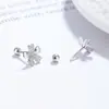 Aretes de flor para mujer, aretes de plata 925, joyería de fragancia pequeña estilo coreano, ear cuffs de circón con diseño de nicho, regalo de cumpleaños
