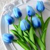 Mini Pu Plástico Tulipán Flores Artificiales Comercio Exterior Transfronterizo Flores de Seda Boda Decoración del Hogar Flores Fabricante Venta al por Mayor