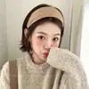 Faixa de cabeça de alta qualidade estilo coreano com aba larga, faixa de cabelo de tricô para outono e inverno, presilha para franja da testa, acessório de cabelo estilo vintage