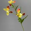 Flores de orquídea iris artificiales estilo pintura al óleo para escenario de boda, materiales florales artificiales para arreglo de escena de banquete de boda, flores decorativas suaves