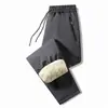 Calças de Lã de Cordeiro e Algodão Masculinas de Inverno, Calças Casuais Masculinas com Forro de Lã de Inverno, Calças Térmicas de Grafeno para Meia-Idade e Idosos, Tamanho Grande Transfronteiriço