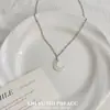 "Luna Clara Luz Suave" Collar de Luna Minimalista Estilo Coreano para Mujer, Gargantilla de Lujo Ligero de Nicho, Cadena para el Cuello de Estilo Minimalista