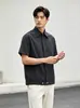 Camisa de Manga Corta a Cuadros con Botones Ocultos, Nuevo Estilo de Verano, Top Casual Holgado, Estilo Ligero y Maduro, Versátil para el Trabajo y los Trayectos