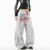Pantalones Deportivos tipo Paracaidista con Bandera Retro Americana para Hombres y Mujeres, Pantalones Deportivos Holgados de Otoño con Cordón, Pantalones de Pierna Ancha para Danza Jazz