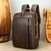 Mochila para Hombre de Cuero Crazy Horse Marent de Alto Sentido Cuero Genuino Retro Gran Capacidad para Computadora Viaje Mochila para Hombre Venta al por Mayor