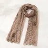 Lenço de algodão e linho com estampa floral de bolinhas plissado estilo coreano para mulheres, primavera e outono, lenço de pescoço de alta qualidade, xale estilo étnico