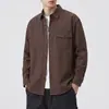 Camisa Casual de Manga Larga Retro Japonesa Nueva Otoño 2026 para Hombre Lyocell Lujo Ligero Estilo Minimalista Camisa Estilo Americano
