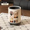 Lixeira de estilo vintage com duas divisórias e tampa para sala de estar e quarto, lixeira de papel de alta estética com rodas para uso doméstico