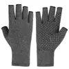 Guantes protectores de punto para dedos sin dedos con puntos de pegamento, protectores deportivos, transpirables, guantes de presión de medio dedo para molestias en la muñeca