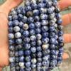 Sodalita natural fangna Piedra cuentas sueltas punto blanco orquídea cuentas redondas accesorios de joyería diy cuentas para pulsera al por mayor