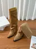 Botas de Couro com Salto Interno Bico Fino Barra de Calça Feminina Outono Inverno Fivela de Cinto Botas Longas Não Acima do Joelho Salto Anabela Francês Botas de Equitação