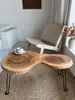 Mesa de Centro Plegable de Madera Maciza, Mesa Pequeña Simple para Balcón Exterior, Mesa Baja Tatami para Sala de Estar, Mesa de Centro para Balcón