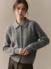 Cárdigan de Punto Trenzado con Cuello Oso de Miel y Forro Polar para Mujer, Nuevo Estilo Otoño/Invierno 2026, Abrigo Suéter de Punto de Manga Larga de Alta Gama