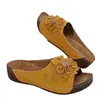 Sudeste Asiático Comercio Exterior Talla Grande 36-45 Suela Gruesa Huecas Sandalias sin Cierre para Mujer Transfronterizas Florales Cuña Sandalias de Playa