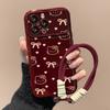 Funda para Teléfono de Gato con Lazo Adecuada para Apple 18Pro iPhone 17 con Correa 16 Silicona 15 Linda 14/13