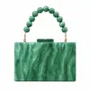 Bolsa de Noite Feminina Nova e Elegante em Acrílico Perolado de Comércio Exterior com Pulseira de Contas Portátil Bolsa para Vestido de Casamento