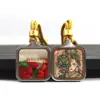 Pingente Thangka Mini Impermeável de Aço Titânio Estilo Xizang Pintado à Mão Decorado com Ouro Thangka do Espírito Raposa Guardião Oito Colar