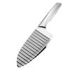 Cuchillo Multifuncional para Cortar Patatas Fritas con Patrón Doméstico Comercial Acero Inoxidable Diente de Lobo Ondulado Cuchillo para Patatas Cortador de Verduras Cuchillo para el Hogar