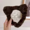 Diadema divertida estilo coreano de dibujos animados para mujer, con diseño de peluche, perfecta para usar al aplicar mascarillas faciales o lavarse la cara, y también adecuada para crear un peinado de coleta alta.
