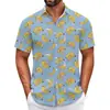 Camisa Havaiana Transfronteiriça Peça Única Masculina Praia Tamanho Grande Casual Estampada em 3D Manga Curta Camisa de Férias à Beira-Mar Tendência