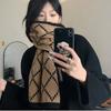 Regalo de Cumpleaños Bufanda Roja para Mujer Invierno Estilo Coreano Cuadros Versátil Cálida Tejida de Lana de Gama Alta Bufanda para Estudiante